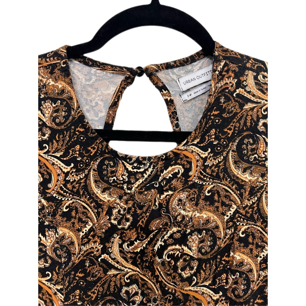 URBAN OUTFITTERS Brown Paisley Mini Dress Size SP Color: Brown and Tan - Picture 4 of 10